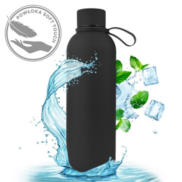 Fles, thermosfles 500 ml, roestvrij staal met SOFT TOUCH-coating zwart BD46CZ