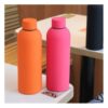 Fles, thermosfles 500 ml, roestvrij staal met SOFT TOUCH fuchsia coating BD46F