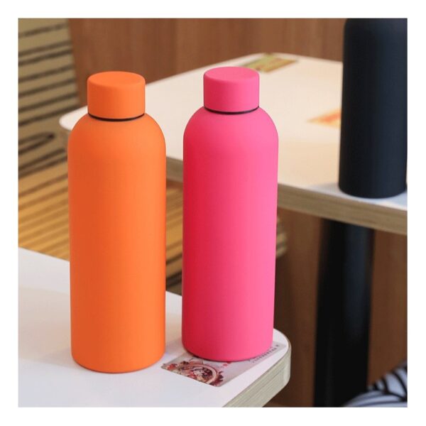 Fles, thermosfles 500 ml, roestvrij staal met SOFT TOUCH fuchsia coating BD46F