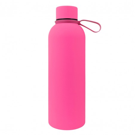 Fles, thermosfles 500 ml, roestvrij staal met SOFT TOUCH fuchsia coating BD46F
