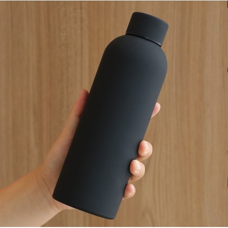 Fles, thermosfles 500 ml, roestvrij staal met SOFT TOUCH marineblauwe coating BD46GRAN