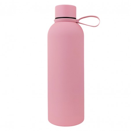 Fles, thermosfles 500 ml, roestvrij staal met SOFT TOUCH-coating lichtroze BD46R