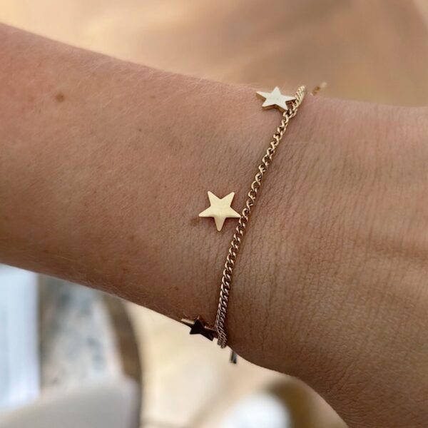 Armband van stainless steel met 14 krt goudplating BST1347