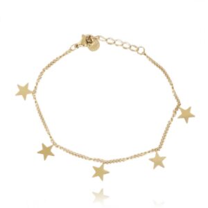 Armband van stainless steel met 14 krt goudplating BST1347