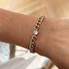 Armband van stainless steel 14 krt goldplated BST1356