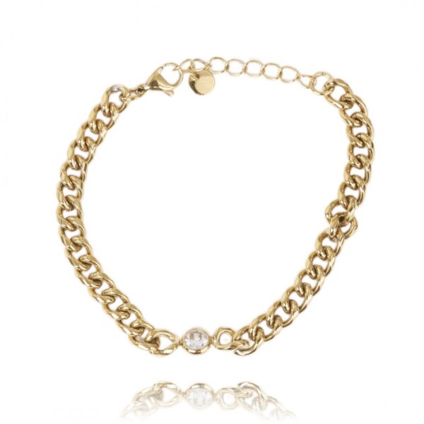Armband van stainless steel 14 krt goldplated BST1356
