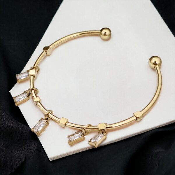 Armband van stainless steel met 14 krt goudplating BST1375B