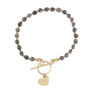 Armband van stainless steel met 14 krt goudplating BST1408
