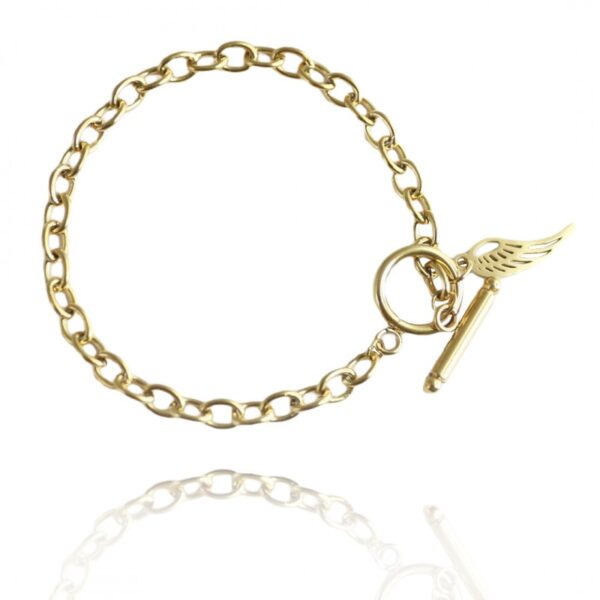 Armband van stainless steel met 14 krt goudplating BST1440