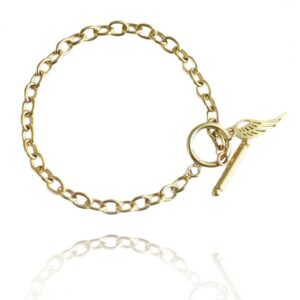 Armband van stainless steel met 14 krt goudplating BST1440