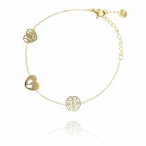 Armband van stainless steel met 14 krt goudplating BST1445