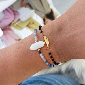 Armband van stainless steel met 14 krt goudplating BST1450