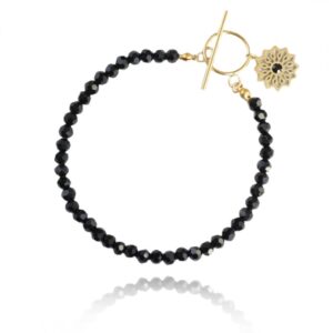 Armband van stainless steel met 14 krt goudplating BST1456