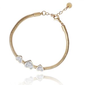 Armband van stainless steel met 14 krt goudplating BST1467