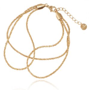 Armband van stainless steel met 14 krt goudplating BST1494