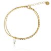 Armband van stainless steel met 14 krt goudplating BST1526