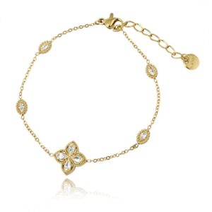 Armband van stainless steel met 14 krt goudplating BST1537