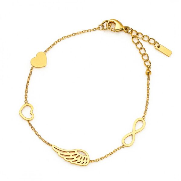 Armband van stainless steel met 14 krt goudplating BST1554