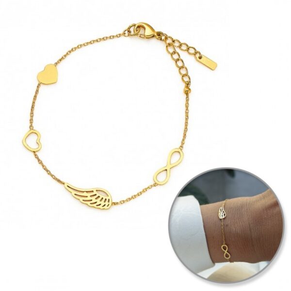 Armband van stainless steel met 14 krt goudplating BST1554