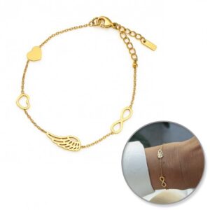Armband van stainless steel met 14 krt goudplating BST1554