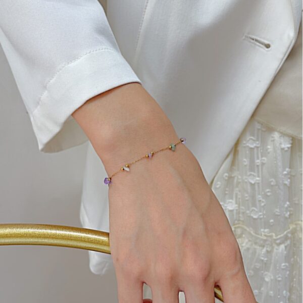 Armband van stainless steel met 14 krt goudplating BST1522