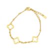 Armband van stainless steel 14 krt goldplated BST1556
