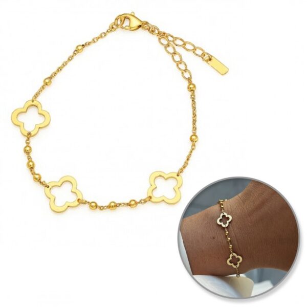 Armband van stainless steel 14 krt goldplated BST1556