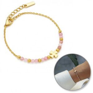 Armband van stainless steel met 14 krt goudplating BST1545