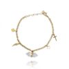 Armband van stainless steel met 14 krt goudplating en bergkristal BST1407B