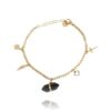 Armband van stainless steel met 14 krt goudplating en bergkristal BST1407CZ