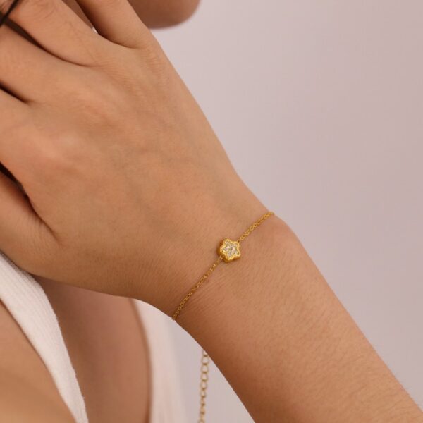 Armband van stainless steel met 14 krt goudplating BST1518