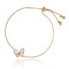 Armband van stainless steel met 14 krt goudplating Vlinder BST1492