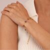 Armband schelpen en stenen van stainless steel met 14 krt goudplating BST1514