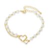 Armband van stainless steel met 14 krt goudplating BST1531