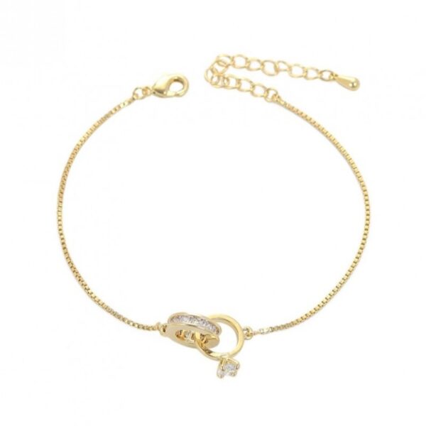 Armband van stainless steel met 14 krt goudplating BST1533