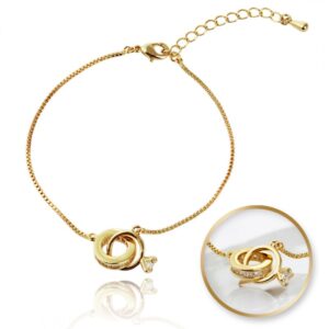 Armband van stainless steel met 14 krt goudplating BST1533