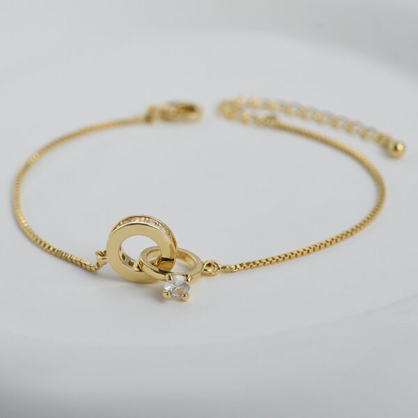 Armband van stainless steel met 14 krt goudplating BST1533