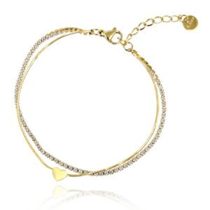 Armband van stainless steel met 14 krt goudplating BST1525
