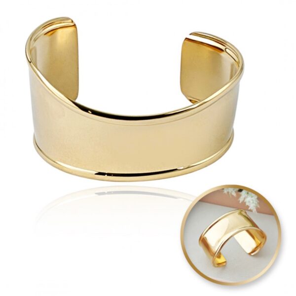 Armband van stainless steel met 14 krt goudplating BST1538