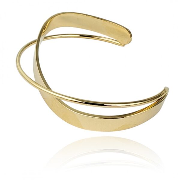 Armband van stainless steel met 14 krt goudplating BST1543