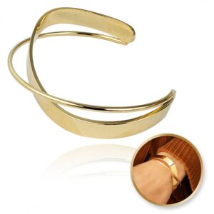 Armband van stainless steel met 14 krt goudplating BST1543