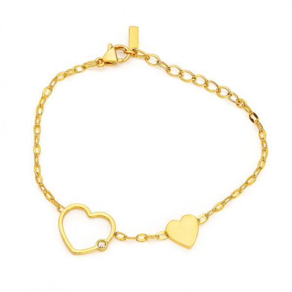 Armband van stainless steel met 14 krt goudplating BST1546