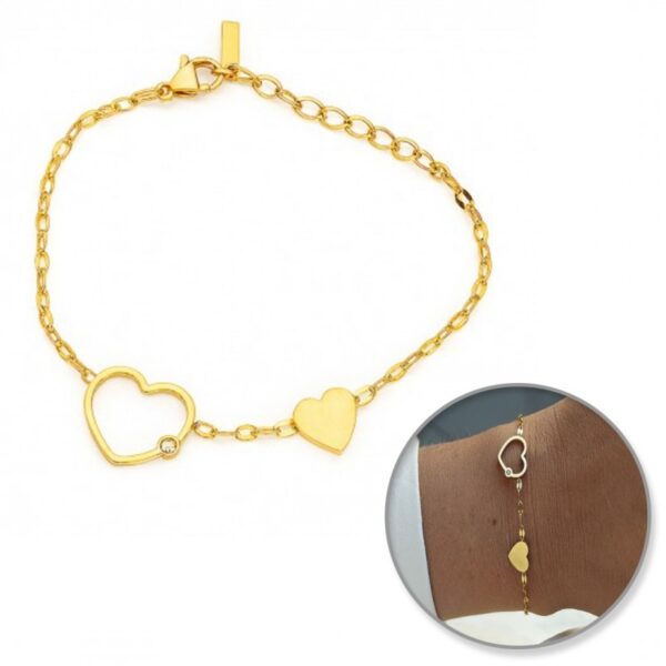 Armband van stainless steel met 14 krt goudplating BST1546