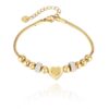 Armband van stainless steel met 14 krt goudplating BST1521