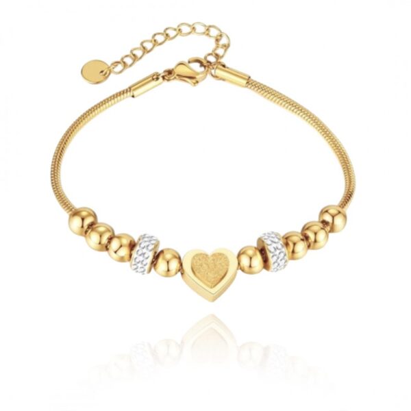 Armband van stainless steel met 14 krt goudplating BST1521