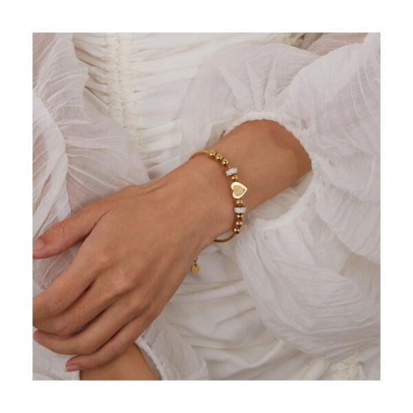 Armband van stainless steel met 14 krt goudplating BST1521