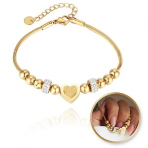 Armband van stainless steel met 14 krt goudplating BST1521