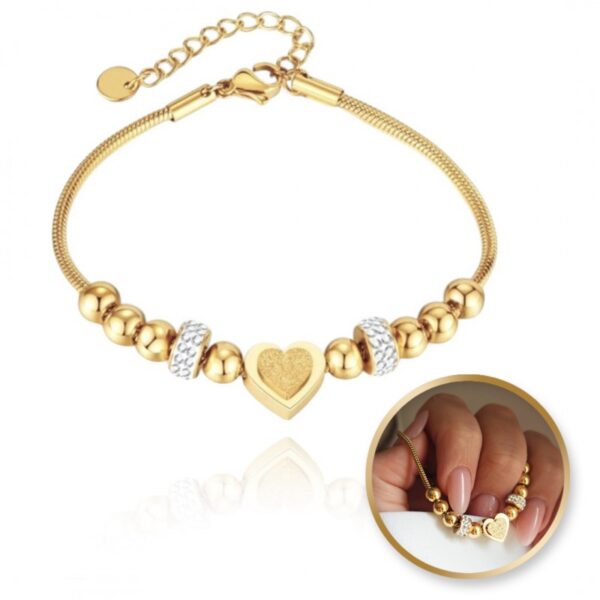 Armband van stainless steel met 14 krt goudplating BST1521