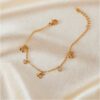 Armband van stainless steel met 14 krt goudplating kersen BST1519