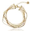 Armband van stainless steel met 14 krt goudplating BST1544